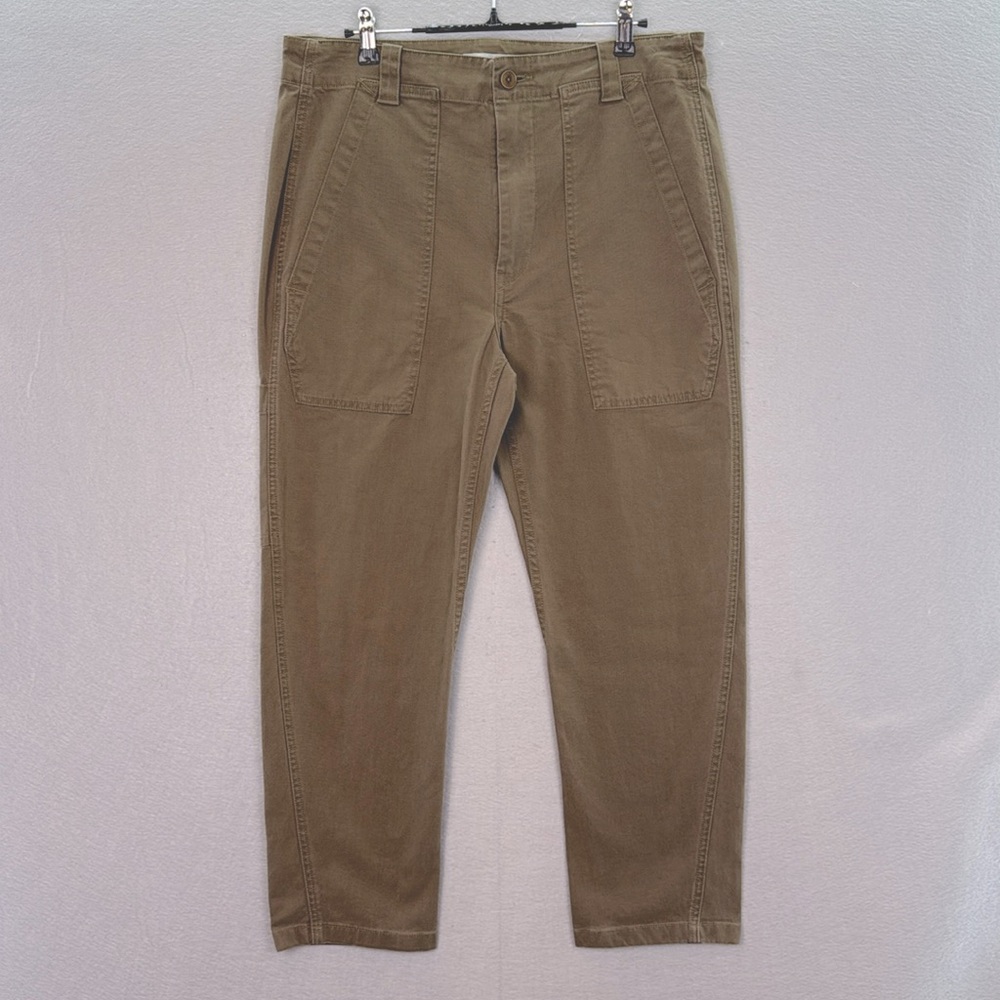 Vince - women’s green / brown cotton Utility high rise Cropped cargo pants SZ 10 - Picture 4 of 8